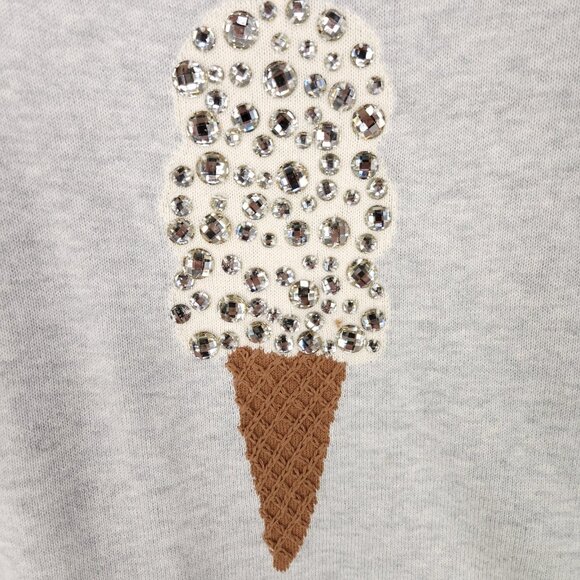 Lisa Todd Sweater Size Large Lickety Split Ice Cream Rhinestone Embellished - Picture 4 of 16